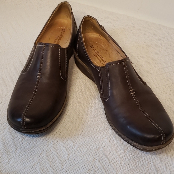 Naturalizer N5 Comfort Brown Leather Malvina Slip On Loafer Grandma shoes Sz 7N - Picture 5 of 10